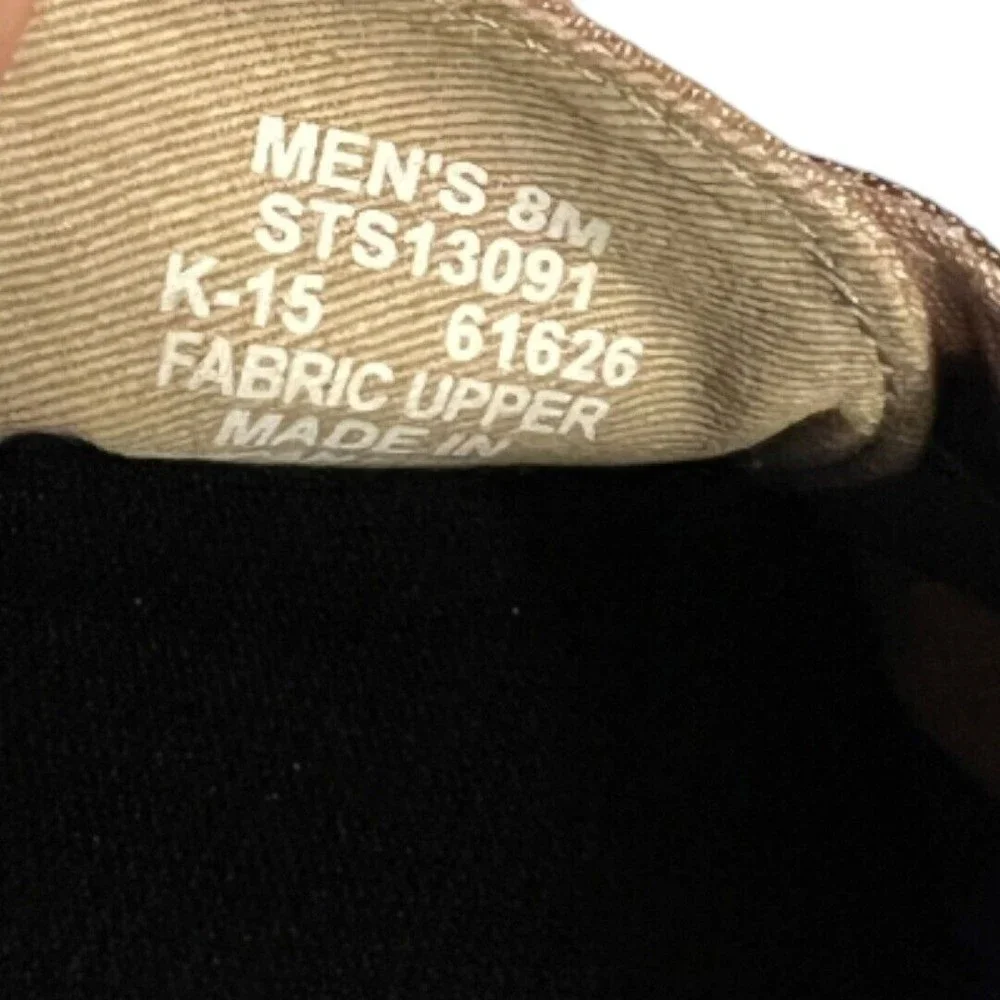Sperry Men’s Top Siders Slip On Boat Shoes Tan‎ Canvas Leather Lace Up Size 8M